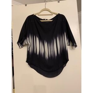 MILLY TIE DYE NAVY AND WHITE BLOUSE SIZE 6